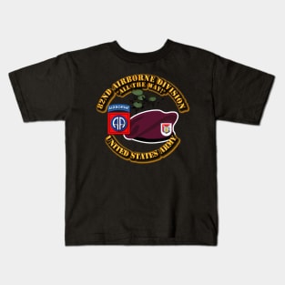 82nd Airborne Div - Beret - Mass Tac - Maroon  - 1 Recon Sqn 17th Cav Kids T-Shirt